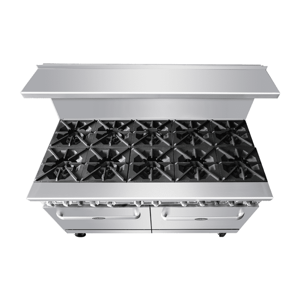 CookRite AGR-10B, 374,000 Btu Restaurant Range, 10 Burner, 2 Standard Ovens