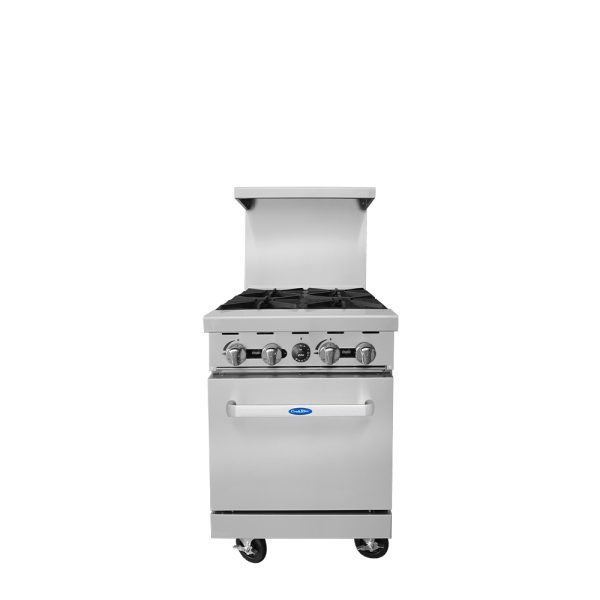 CookRite AGR-4B-NG, 152,000 Btu Restaurant Range, 4 Burner, Space Saver Oven