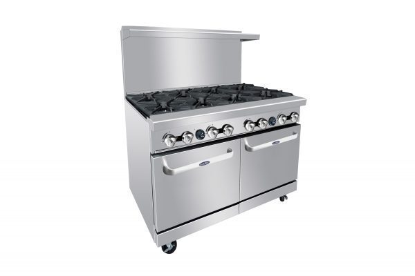 CookRite AGR-8B, 304,000 Btu Restaurant Range, 8 Burner, 2 Space Saver Ovens