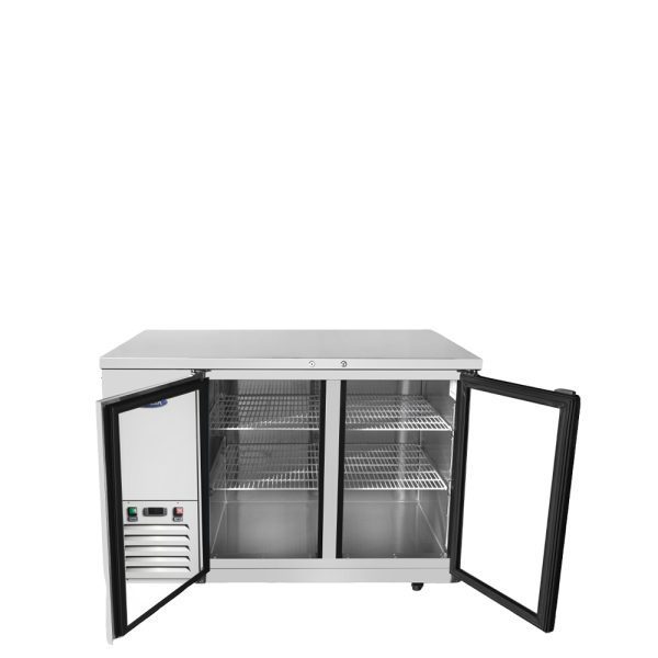 Atosa SBB48GGRAUS1 48" Back Bar Cooler Shallow Depth Two-section with Glass Doors