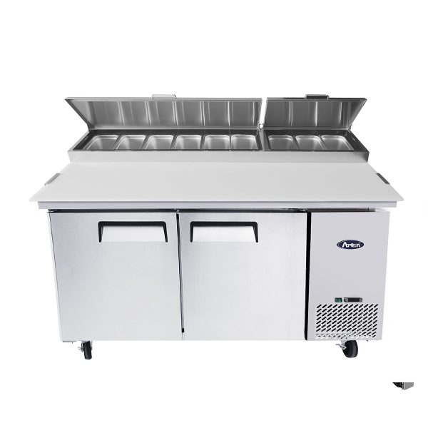 Atosa MPF8202GR 67" Refrigerated Pizza Prep Table Two-section