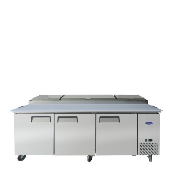 Atosa MPF8203GR 93" Refrigerated Pizza Prep Table Three-section