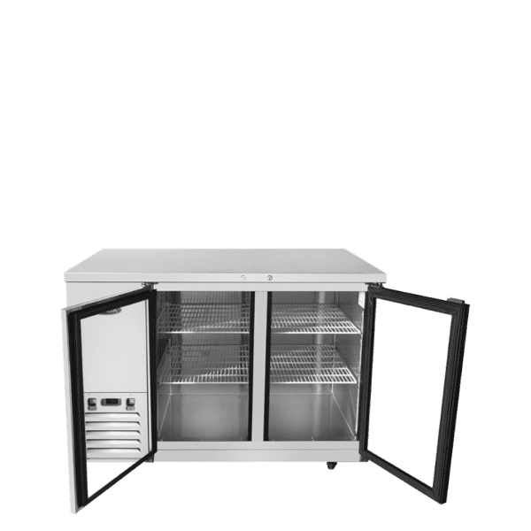 Atosa SBB59GGRAUS1 59" Back Bar Cooler Shallow Depth Two-section Glass Doors